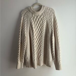Classic Cream Cable Knit Sweater